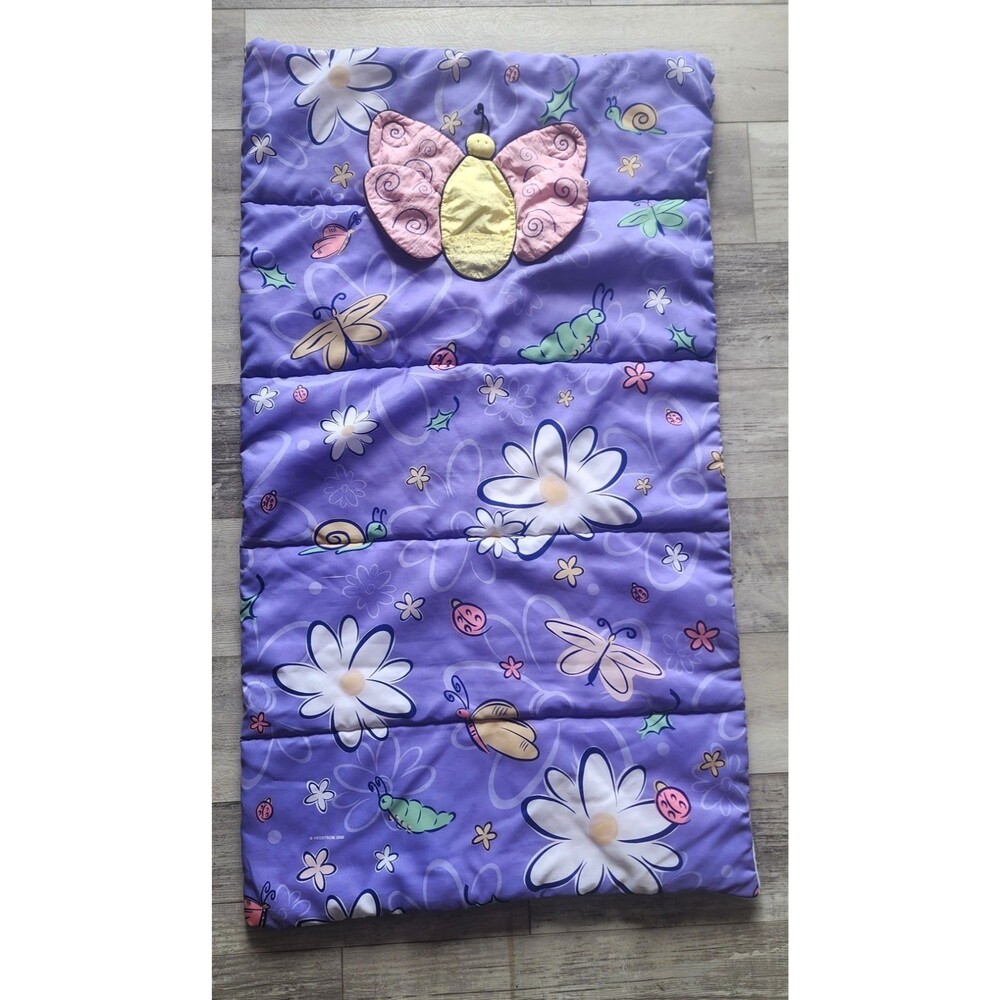 Kids Butterfly Sleeping Bag Hedstrom 2000 Y2K Vintage 26x48" Blanket Insect